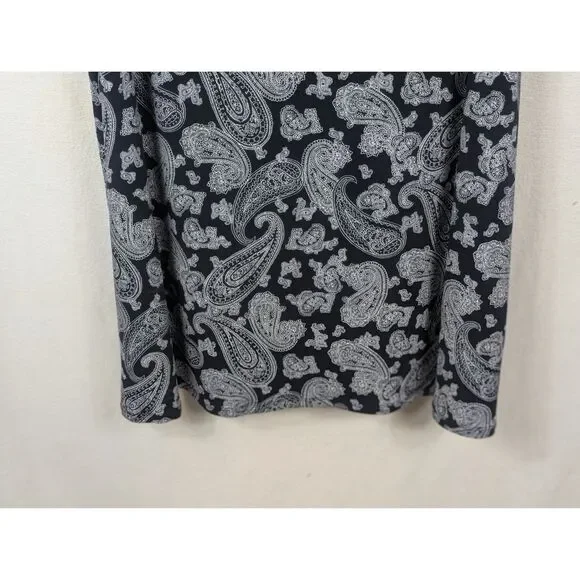 Michael Kors Paisley Print Sleeveless Dress Navy Blue Women's Size 2X - Picture 4 of 10